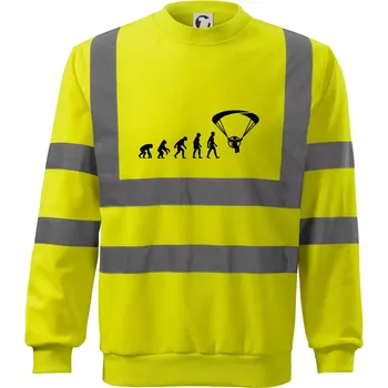 Pánská mikina Evoluce paramotor - Reflexní mikina - 2XL ( Neonově žlutá )