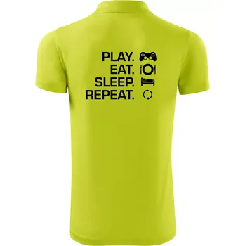 Pánská košile Play Eat Sleep Repeat game - Polokošile Victory sportovní (dresovina) - XL ( Limetková )