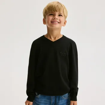 Chlapecká mikina Reserved - Svetr s výšivkou - černý - 821BE-99X - 821BE-99X-122