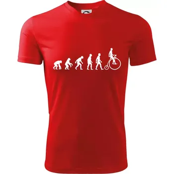 Chlapecké tričko Evoluce staré kolo - Dětské triko sportovní (dresovina) - 134 cm/8 let ( Červená )