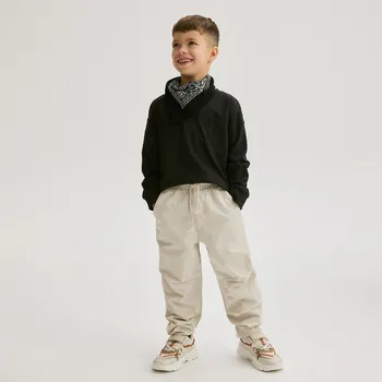 Reserved - Bavlněné jogger kalhoty - tělová - 109BF-02X - 109BF-02X-146-2