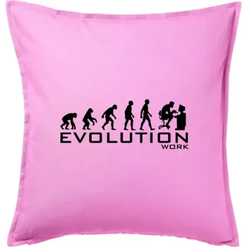 Polštář Evoluce práce - Polštář 50x50 - 50x50 - Pouze potah ( Růžová )