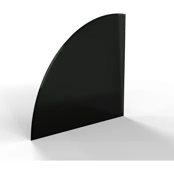 Sklo pod kamna - FLAMINGO Výseč 1000x1000 mm, černé, fazeta / 6 mm