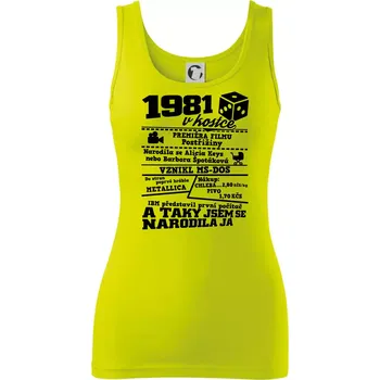 Dámské tričko 1981 v kostce - Dámské tílko - L ( Limetková )