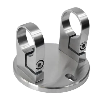 Úchyt na boční kotvení sloupu ø 42,4 mm, (kotevní deska ø 120 /10,0 mm), broušená nerez K320 / AISI304