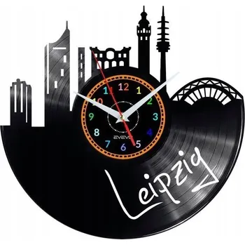 Hodiny LEIPZIG NÁSTĚNNÉ HODINY DEKORATIVNÍ MODERNÍ VINYLOVÁ DESKA VINYL JAKO DÁREK