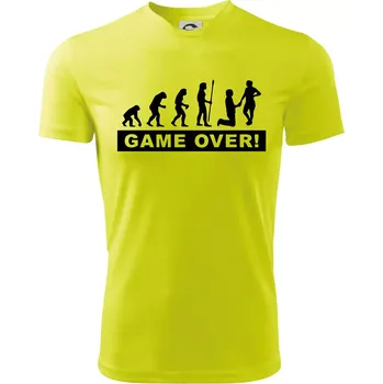 Game over evoluce - Dětské triko sportovní (dresovina) - 146 cm/10 let ( Neonově žlutá )