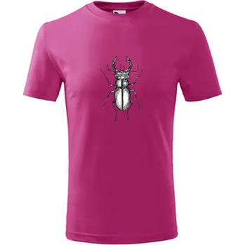 Chlapecké oblečení Purpurové dětské tričko s roháčem - barva purpurová - velikost 6let