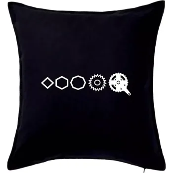 Polštář Evoluce pedály - Polštář 50x50 - 50x50 - Pouze potah ( Černá )