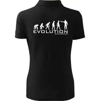 Evoluce civilizace - Polokošile dámská Pique Polo - XS ( Černá )