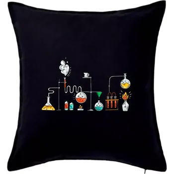 Polštář Chemická aparatura barevná - Polštář 50x50 - 50x50 - Pouze potah ( Černá )