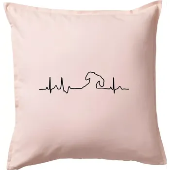 Polštář Jezevčík EKG - Polštář 50x50 - 50x50 - Pouze potah ( Světle růžová )