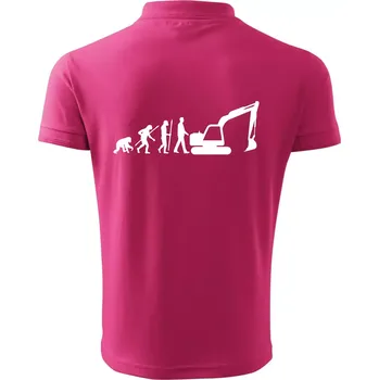 Pánská košile Evoluce bagr velký - Polokošile pánská Pique Polo 203 - M ( Purpurová )