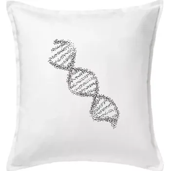 Polštář DNA černobílé - Polštář 50x50 - 50x50 - Včetně výplně ( Bílá )