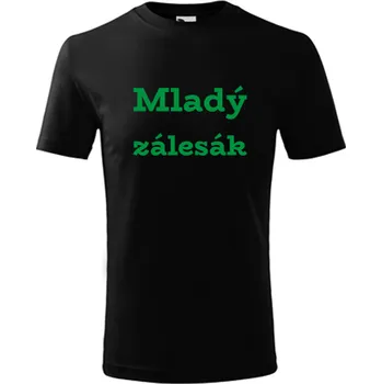 Chlapecké tričko Černé dětské tričko Mladý zálesák - barva černá - velikost 4roky