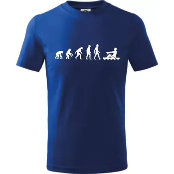 Evoluce veslování 1 človek - Tričko dětské bavlněné - 98 cm / 2 roky ( Královská modrá )