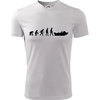 Chlapecké tričko Evoluce člun - Dětské triko sportovní (dresovina) - 122 cm/6 let ( Bílá )