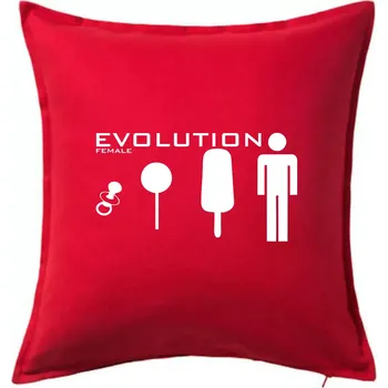 Polštář Evoluce ženy - Polštář 50x50 - 50x50 - Pouze potah ( Červená )