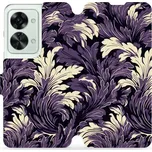 Flipové pouzdro Mobiwear - OnePlus Nord 2T 5G - VA46S Fialové rostliny - VÝPRODEJ (Knížkové flip pouzdro, obal, kryt na mobil OnePlus Nord 2T 5G - VA46S Fialové rostliny, materiál Umělá kůže + TPU - ochrana 360°, stojánek, silikonová vanička, magnetické)