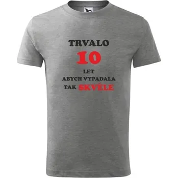 Chlapecké tričko Šedé dětské tričko trvalo 10 let - dárek pro holku 10 let - barva šedá - velikost 10let