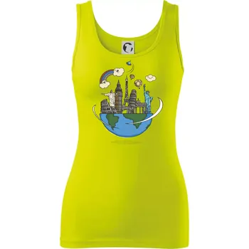 Dámské tričko Cesta kolem světa - Dámské tílko - L ( Limetková )