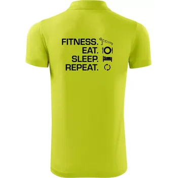Pánská košile Fitness Eat Sleep Repeat - Polokošile Victory sportovní (dresovina) - L ( Limetková )