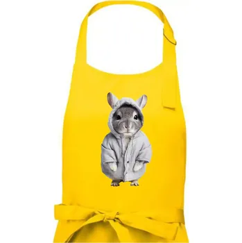Kuchyňská zástěra Křeček v mikině - Pánská zástěra na vaření - Univerzální velikost ( Žlutá )