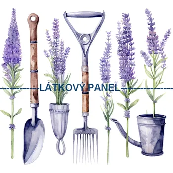 Látkový panel - Levandule - LE-60 Velikost: 30x30cm, Materiál: Kočárkovina