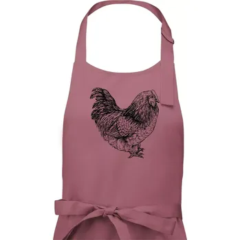 Kuchyňská zástěra Slepice černobílá - Pánská zástěra na vaření - Univerzální velikost ( Starorůžová )