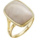 Pozlacený prsten obdélník s pravým fosilním korálem 15026.3 54