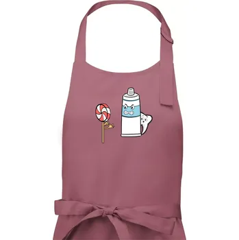 Kuchyňská zástěra Lízátko pasta zuby - Dámská zástěra na vaření - Univerzální velikost ( Starorůžová )