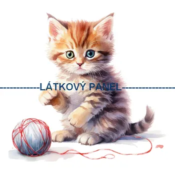 Látkový panel - Kočka - KČ-149 Velikost: 30x30cm, Materiál: Bavlna