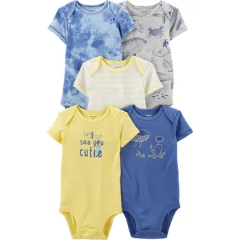Kojenecký body CARTERS CARTER'S Body krátký rukáv Blue Ocean chlapec 5ks NB/ vel. 56