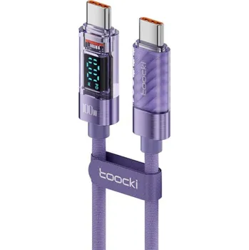 Toocki TQ-X36 nabíjecí a datový kabel - USB-C na USB-C - 1 m - fialový
