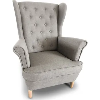 Křeslo Elegantní čalouněné křeslo s prošíváním do obývacího pokoje Ušák - Lebex Meble Gusto 86 , Rovné Nožičky Buk 80x104 cm