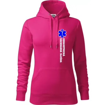 Dámská mikina Hvězda života - zdravotnická záchranná služba - Mikina dámská Cape s kapucí - M ( Purpurová )