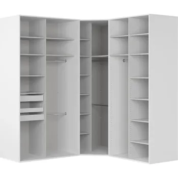 Šatní skříň Rohová skříň Flex - Black Red White - BRW Bílá 223x240 cm