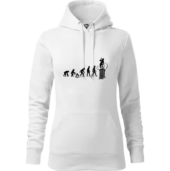 Dámská mikina Evoluce kominík - Mikina dámská Cape s kapucí - L ( Bílá )