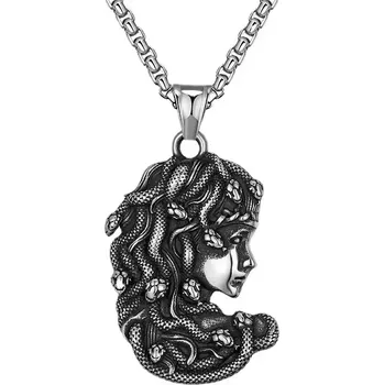 Přívěsek Přívěsek z chirurgické oceli Hlava Medúzy - Model BEZ ŘETÍZKU (pouze přívěsek)