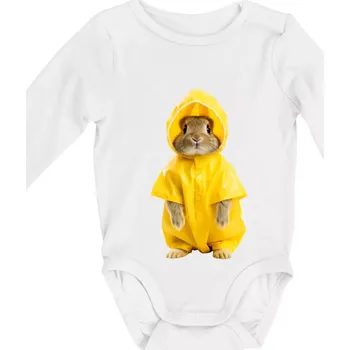 Kojenecký body Králík v pláštěnce - Body kojenecké s dlouhým rukávem - Dlouhý r. do 3 měs ( Bílá )