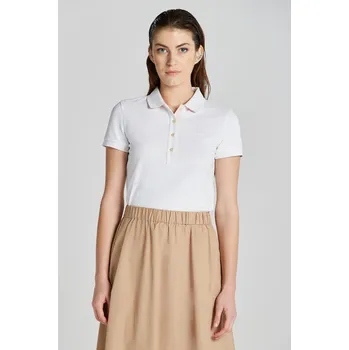 Dámská košile POLOKOŠILE GANT CONTRAST COLLAR SS PIQUE POLO WHITE