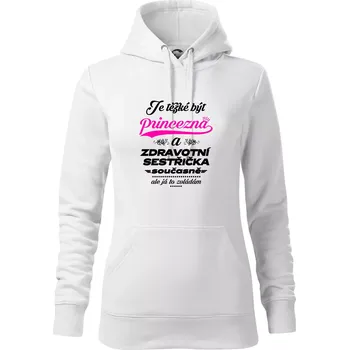 Dámská mikina Je těžké být princezna - zdravotní sestřička - Mikina dámská Cape s kapucí - 2XL ( Bílá )