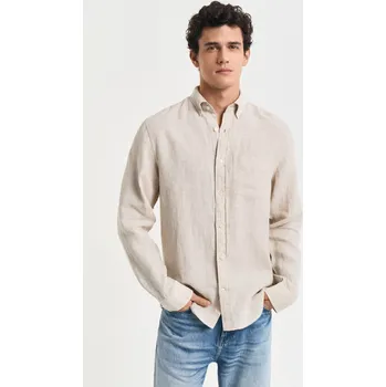 Pánská košile KOŠILE GANT REG LINEN SHIRT DRY SAND