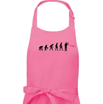 Kuchyňská zástěra Evoluce šipky - Pánská zástěra na vaření - Univerzální velikost ( Růžová )