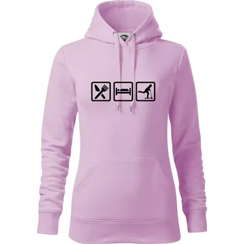 Dámská mikina Eat sleep koloběh - koloběžka - Mikina dámská Cape s kapucí - XS ( Orchid )