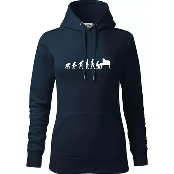 Dámská mikina Evoluce piano - Mikina dámská Cape s kapucí - M ( Námořní modrá (velmi tmavá - téměř černá) )