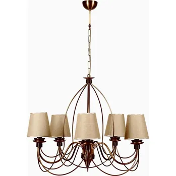 Lustr na řetězu CLASSIC 5xE14/40W/230V bronzová/béžová