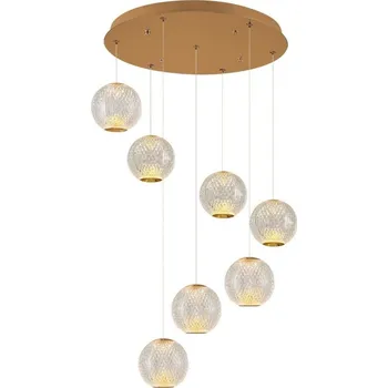 LED Lustr na lanku CREMONA 7xLED/5W/230V 3000K zlatá