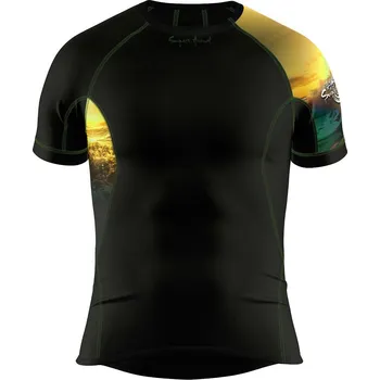 Pánské funkční triko krátký rukáv WAVE černá Bamboo Ultra - Khaki / L