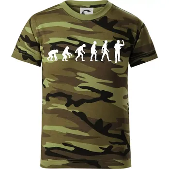 Evoluce šipky - Dětské maskáčové triko - 134 cm/8 let ( Zelený maskáč )